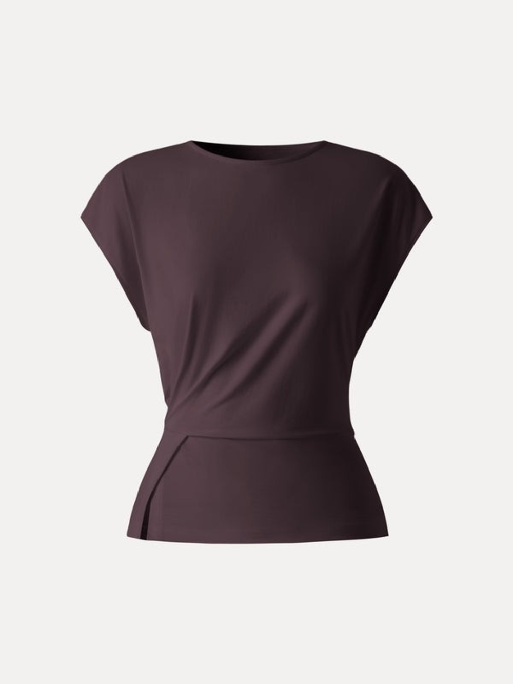 OGL Cooling Ponte Relaxed Round Neck Tucked Top In Purple Gloam